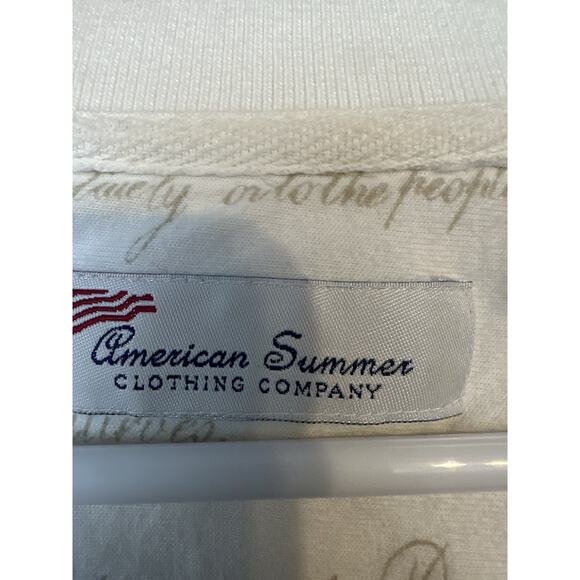 Vintage USA Bald Eagle American Flag Constitution All Over Polo Shirt Mens 2XL - Picture 3 of 4